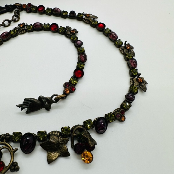 Vintage MARY DEMARCO Crystal  Stone Necklace UNIQUE 💚 - Picture 15 of 17